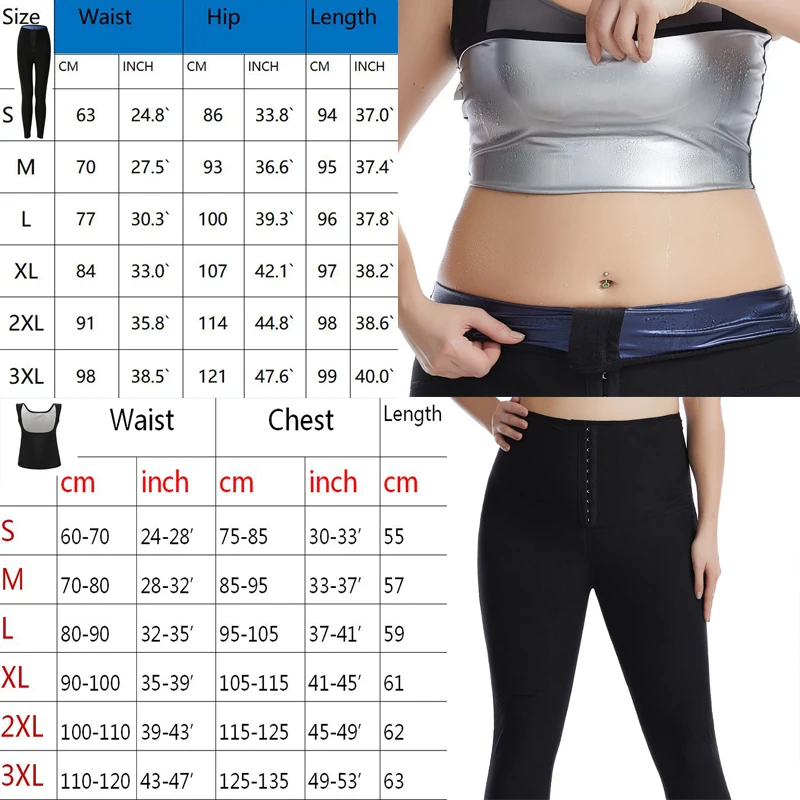 shapewear bodysuit Women's Body Shaper Hot Waist Trainer Workout Sweat Tank Top Slimming Pants Sauna Shirt Compression Leggings Shapewear Set thong shapewear