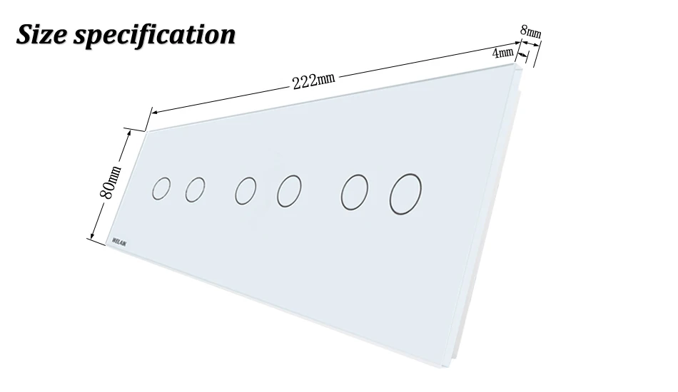 interruptor de toque parede luz branco cristal