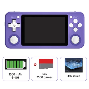 

RG351P Handheld Game Console RK3326 Linux System 3.5inch IPS Screen Video Game Console with 64G SD Card 2500 Retro Games Console