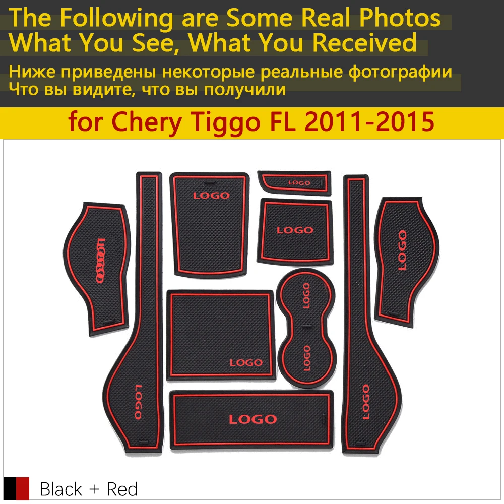 Goede Anti Slip Rubber Cup Kussen Deur Groef Mat voor Chery Tiggo FL T11 facelift 2011 ~ 2015 2012 2013 2014 Accessoires mat voor telefoon