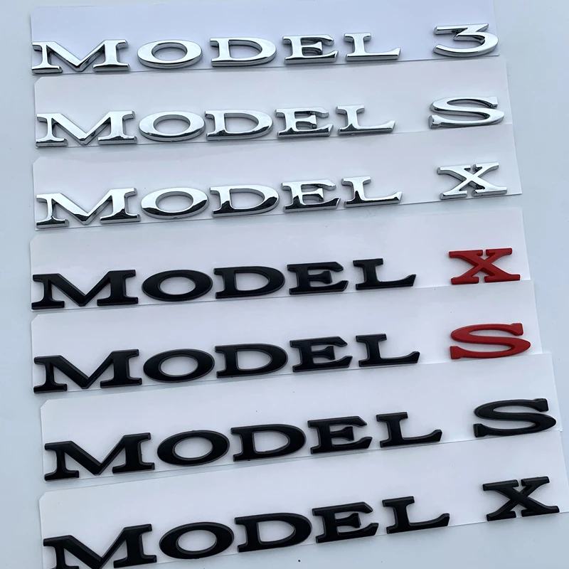 MODEL 3 MODEL S MODEL X Letters Emblem for Tesla Car Styling Refitting High Performance Trunk Logo Sticker Chrome Black Red