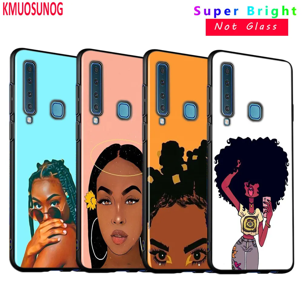 

Black Silicone Cover Melanin Poppin girl for Samsung Galaxy A9 A7 2018 A8 A6 Plus A5 A3 Star 2017 2016 Phone Case