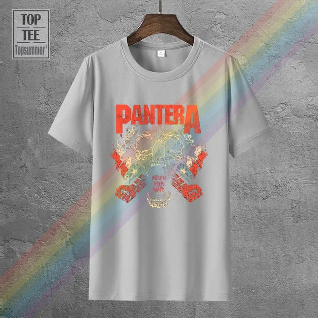 Pantera T Shirt Black Graphic Print Heavy Groove Metal Rock Band Tees 1-A-179 O-Neck Hipster T Shirts 0162147-Gray