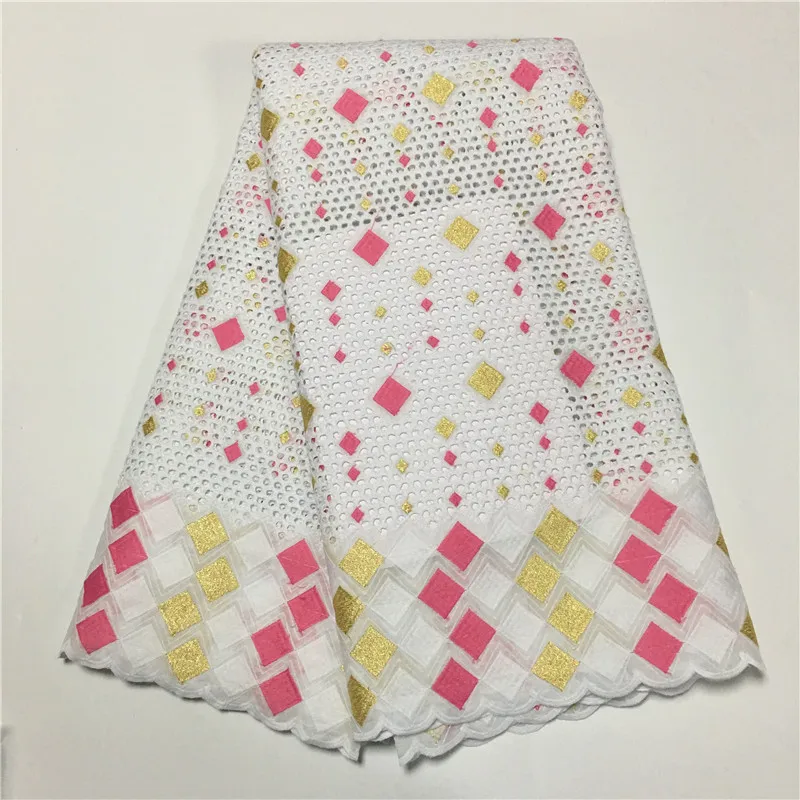 Новейшее швейцарское сухое кружево высокое качество кружева хлопок ткань из Дубая Африканское парчовое полотно 5 ярдов