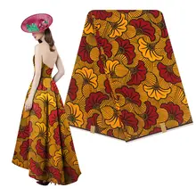 Анкара Африканский Воск печатная ткань хлопок голландский воск 6 ярдов настоящий воск хлопок Африканский воск ткань H180209