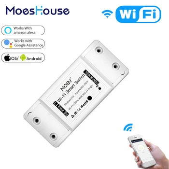 

DIY WiFi Smart Light Switch Universal Breaker Timer Smart Life APP Wireless Remote Control Works with Alexa Google Home