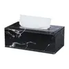 Nordic Fashion Marble Pattern High-quality PU Leather Drawer Box Rectangular Paper Box Household Leather Tissue Napkin Holder 6