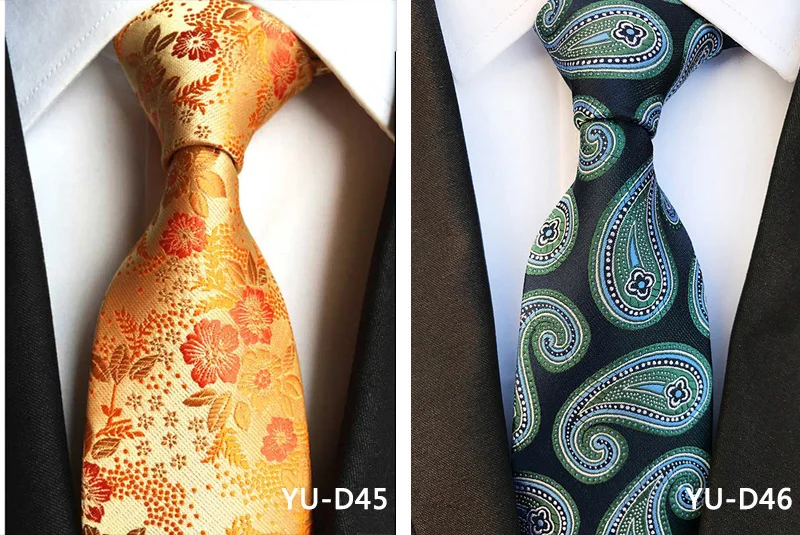 Новые Классические мужские галстуки 100% шелковые галстуки 8 см в горошек в полоску Цветочный шейный платок для мужской формальный деловой