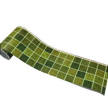 

Lychee Life 10cmx10m 3D Green Mosaic Tile Stickers Self-Adhesive Mosaic Wall Sticker DIY Arts Crafts Making Decorative Materials