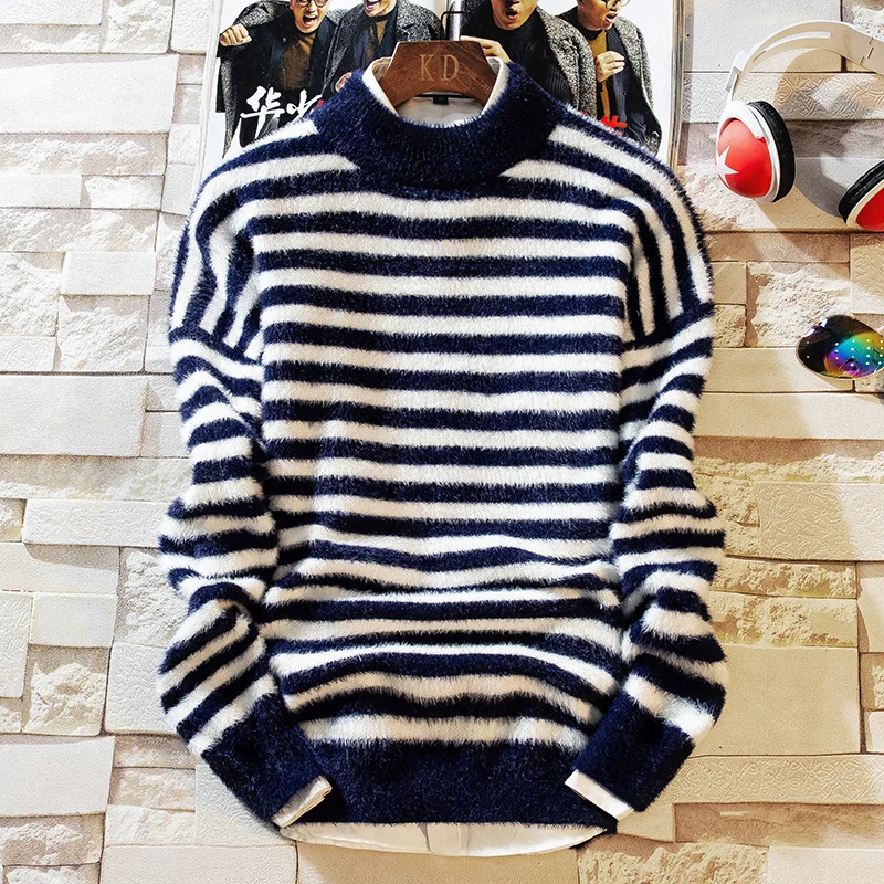 

Striped Sweater Men Clothes 2019 New Autumn Winter Soft And Warm Cashmere Pullover Sweaters Casual Pull Homme
