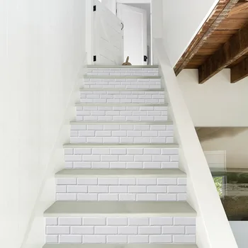 

Removable Stair Vinyl Art Decal Brick Stairway Family 3D Stickers For Staircase