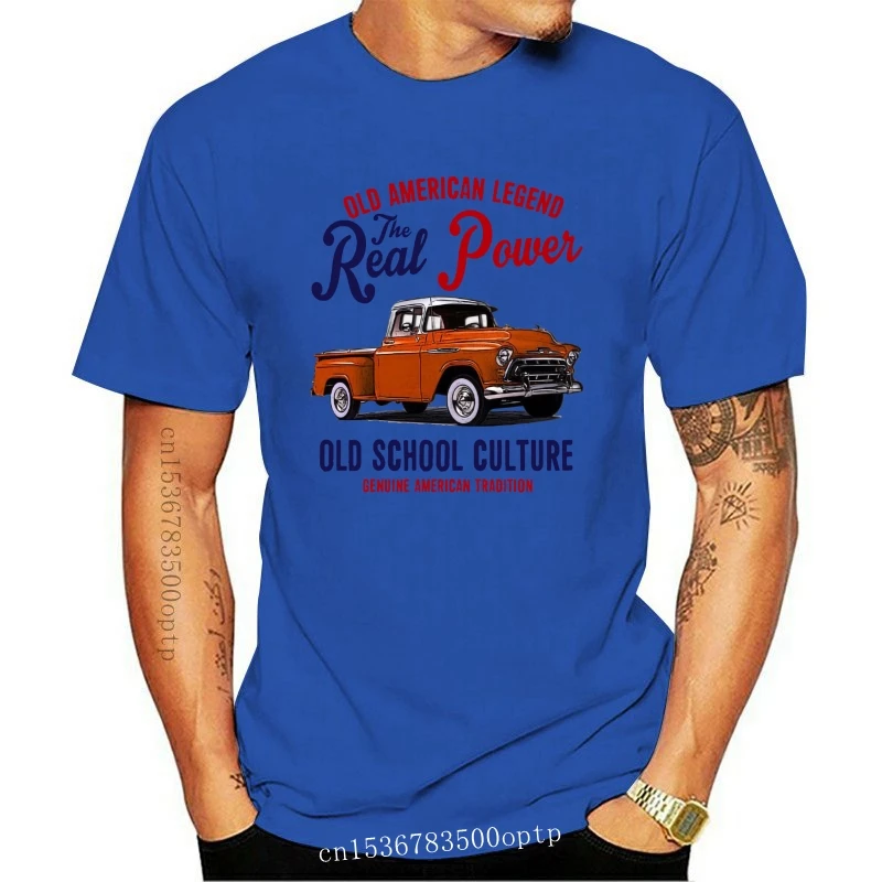 New 2021est 2021 Fashion Men Summer Tops T-shirt VINTAGE AMERICAN PICK UP CAR unique Round Neck Crazy Top Tee shirts | Мужская одежда