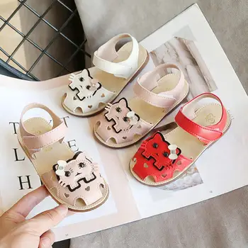 

Summer Girls Sandals For Infant Toddler Cat Little Kids Baby Girls Flower Breathable Cut Out Single Princess Party Shoes Sandals