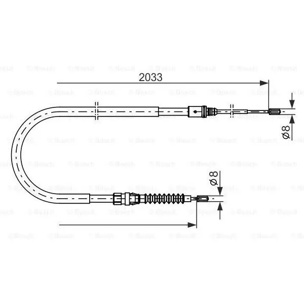Трос ручного тормоза PEUGEOT 308/CITROEN C4 1478мм BOSCH 1 987 4