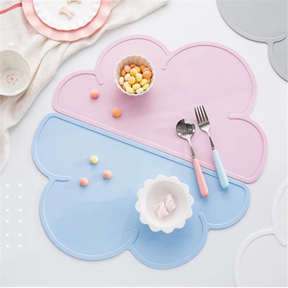 

Mantel de silicona para bebés y niños con forma de nube, mantel para mesa, tapete para beber café caliente, posavasos, tapete portátil para mesa
