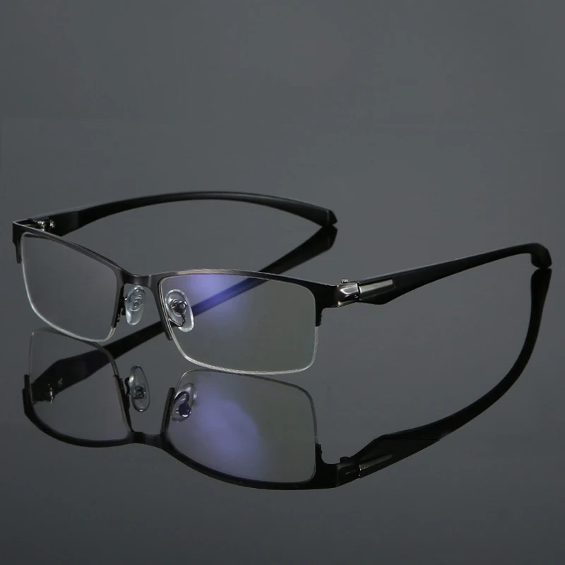 SAOIOAS, полуоправа, очки для чтения, очки для дальнозоркости, мужские, женские, дальний прицел, очки, ультра-светильник, черный, с прочностью+ 0 до+ 400 - Цвет оправы: B2 Gun