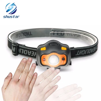 

MINI LED Headlamp With Sensor 3 Lighting modes Waterproof LED Headlight Use 3 AAA batteries For camping, fishing, running