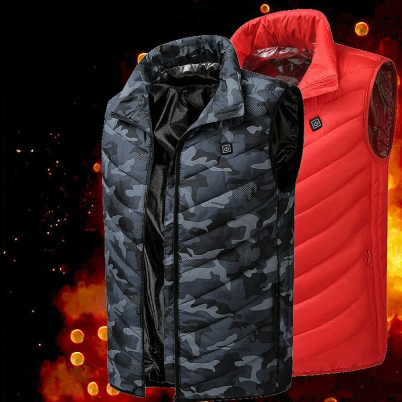 

S-4XL Electric USB Winter Heated Warm Vest Men Women Heating Vest Coat Jacket Clothing 25 ° C / 35 ° C / 45 ° C three modes