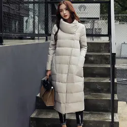 2019 новая Корейская версия длинное пуховое хлопковое пальто модное женское зимнее теплое плотное женское темпераментное длинное пальто CC772