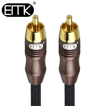 

EMK Coaxial RCA Audio Cable Subwoofer Cable Male to Male RCA To RCA Hifi Stereo Cable with cotton braided 1m 3m 8m for Amplifier
