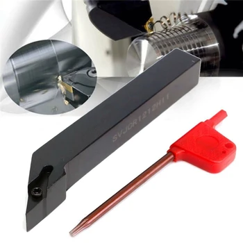 

SVJCR1212H11 12X100mm Lathe Turning Tool Holder + Wrench for VCMG1103 VBMT1103 for Semi-Finishing/Finishing