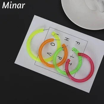 

Transparent Resin Hoop Earrings Bright Color Thick Acrylic Round Earrings For Women pink green orange yellow Big Hoop Earrings