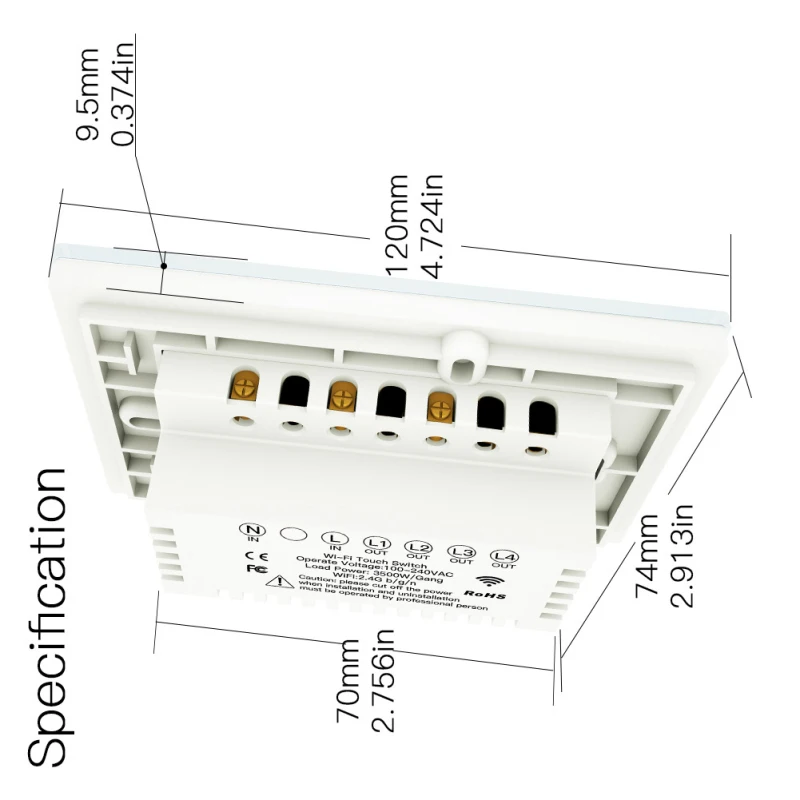 US Smart WiFi выключатель света Поддержка RF433 управления может ...