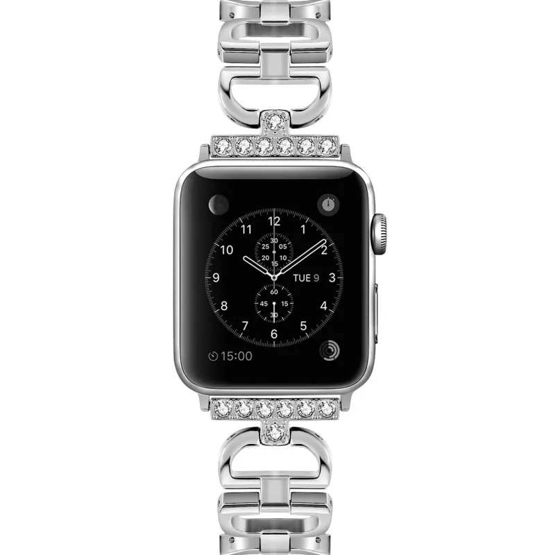 link bracelet strap For Apple watch band 42mm/38mm correa Stainless Steel metal clock wrist belt watchband For Iwatch 3/2/1 - Цвет ремешка: silver