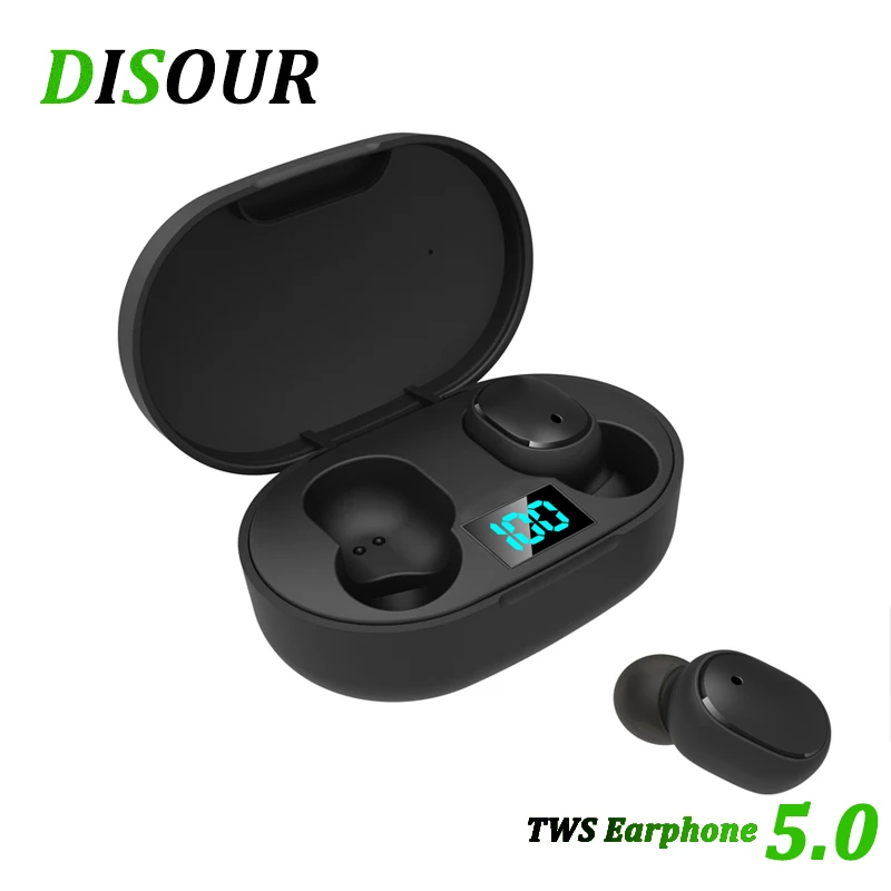 E6S A6S TWS Wireless Earphones HIFI Mini Bluetooth 5 0 Double Earbuds LED Power Display Charging Case With Mic For iPhone Xiaomi