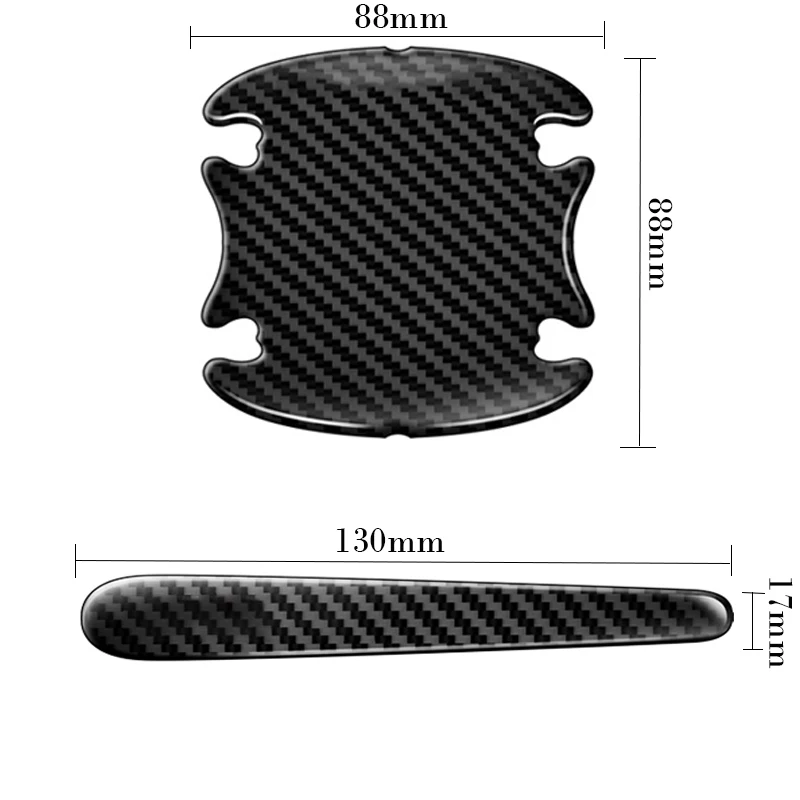 8pcs Car Door Handle Stickers Protector Film Carbon Fiber Decal for Peugeots 3008 2008 508 408 Rcz Rifter 2021 Car Accessories
