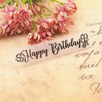 

15x3cm Happy birthday Embossing folders Plastic Scrapbooking DIY Template Fondant Christmas Cake Photo Album Card Making