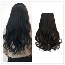 

Long Natural Synthetic No Clip Wave Halo Hair Extensions In Artificial Ombre Black Brown Blonde Pink Fish Line Fake Hair Piece