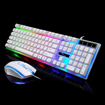 

Wired USB Keyboard Combo RGB For Desktop Laptop Mechanical Feel Gamer Mouse Gamer USB Wired Gaming Keyboard Mouse Set