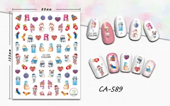 

3D Nail Sticker Cute Dog Pet Snowman Nail Art Decorations Manicure Stickers Decals Slider Nails Foil Decoraciones Accessories