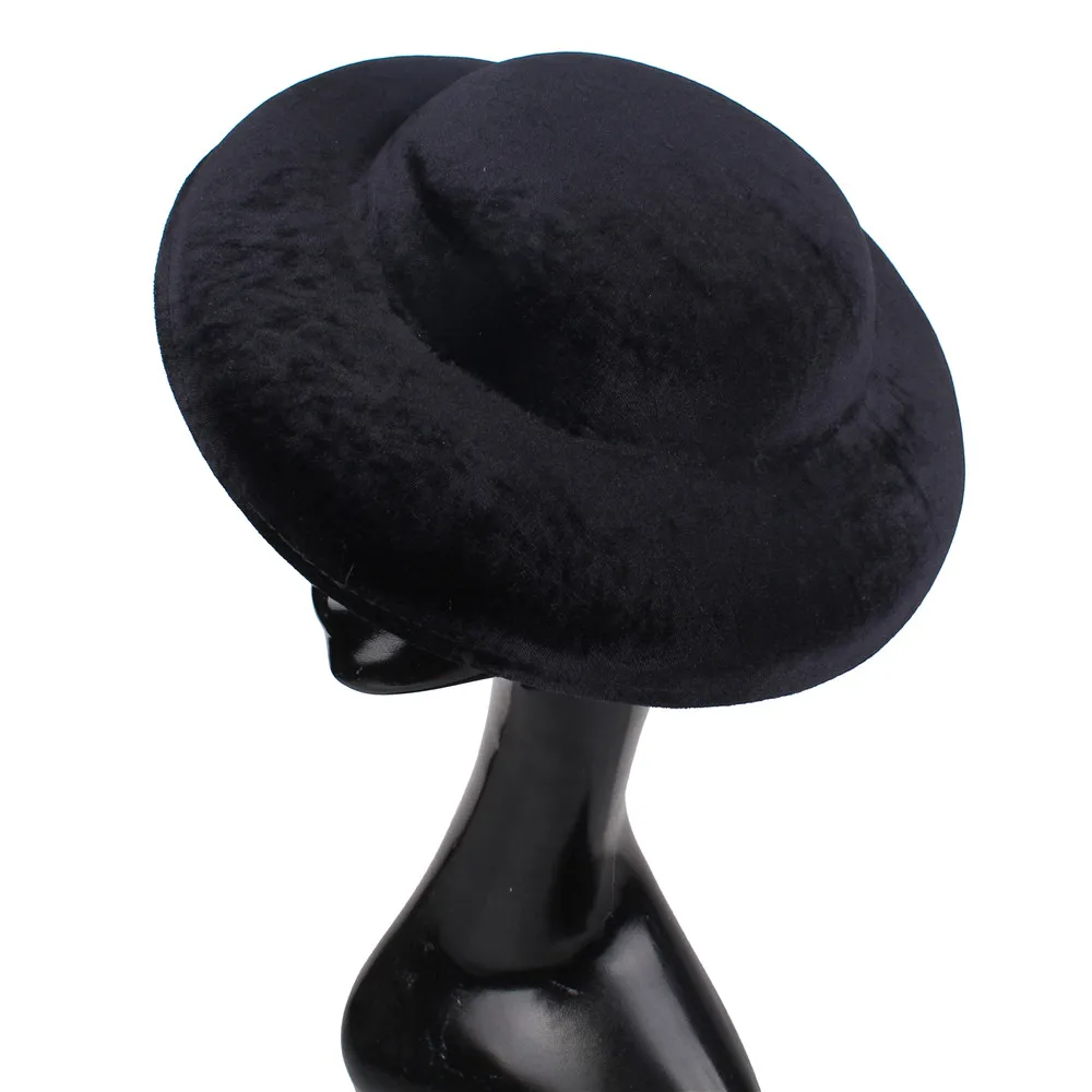 

Black Top Wedding Bride Hat 30 CM Size Women Wedding Fascinator DIY Hair Accessories Ladies Party Dinner Chapeau Cap Retail