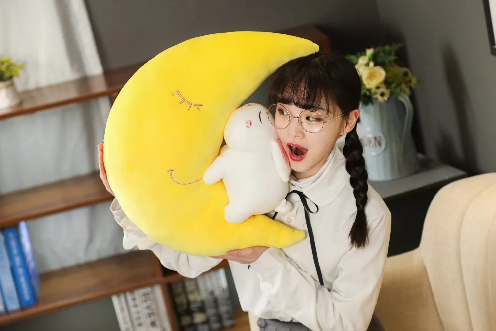 Almofada do Bebê Decoração para Casa Novo Adorável Huggable Pelúcia Travesseiro Lua Macia Lance Crianças Sofá Meninas & Almofada Kuy 2 Brinquedos e hobbies