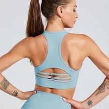 Анти-вибрации сбора турник сетки шить Спортивный жилет с задним карманом дышащее с эффектом push-up бюстгальтер Для женщин для тренажерного зала