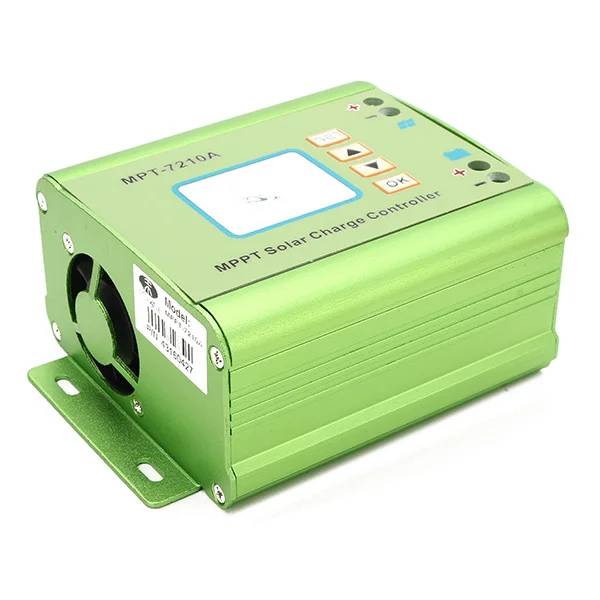 

MPT-7210A Aluminum Alloy MPPT Solar Panel Charge Controller with LCD Display Compatible with 24V/36V/48V/60V/72V Battery