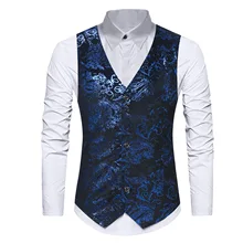 Men'S Wear Fashion AliExpress EBay New Style Men Printed Waistcoat Casual Vest Waistcoat Zt-mj05