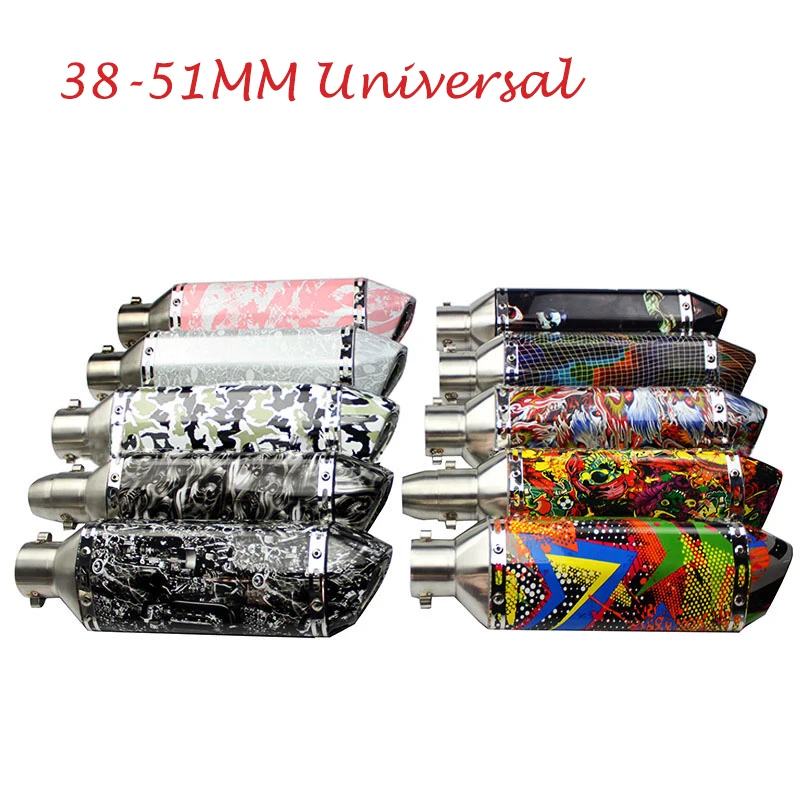 38 51MM Universal Motorcycle ATV Scooter Exhaust Tips Muffler Vent Pipe