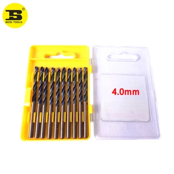 

BOSI 10pc 4.0mm straight shank twist drill bits for metal stainless steel HRC65-68