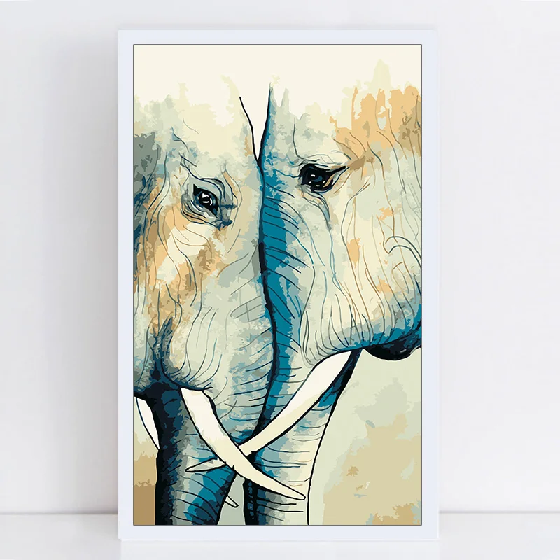 

paint by number art painting by numbers anime Big Fish, Elephant, Small Pig, Forest Deer