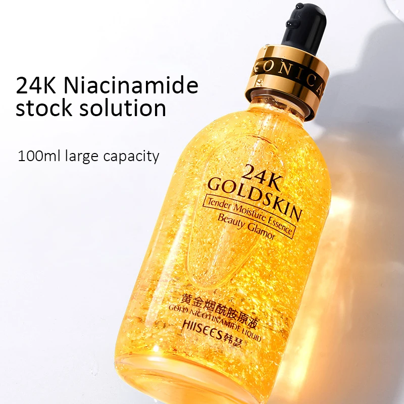 

24K Gold Hyaluronic Acid Face Serum Replenishment Moisturize Shrink Pore Brighten Nicotinamide Skin Care Lift Firming Essence