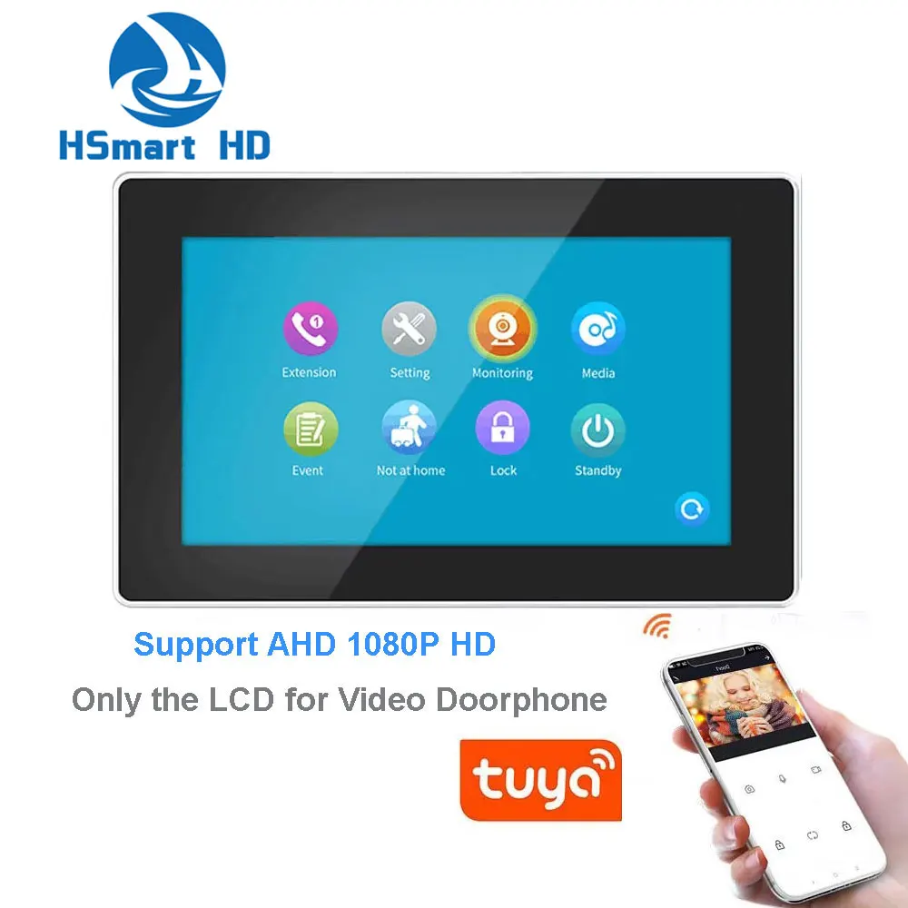 

Видеодомофон Tuya, Wi-Fi, сенсорный экран 7 дюймов, 1080P