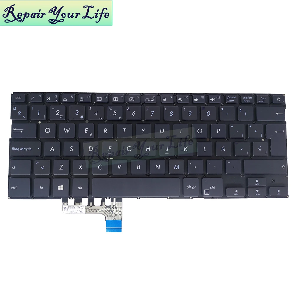 Teclado Retroiluminado Espanhol Ux331 para Asus Zenbook 13 Ux331un Ux331ua Ux331ual Ux331fal sp la es Teclados 0kn13j2nd23 2620nd00