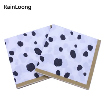 

[RainLoong] Printed Cow Floor Tile Patterned Paper Napkins Tissue For Party Decoration Decoupage 33*33cm 5 packs (20pcs/pack)