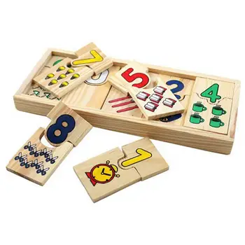 

Kuulee Wooden Children Intellectual Number Matching Plate Learnning Toy Wooden Children's Educational Number Pairing