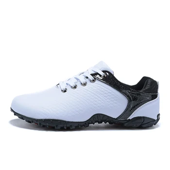 

Leather Mens Golf Shoes Anti Slip Professional Golf Sport Sneakers White Blue Breathable Golf Sneakers Trainers for Men