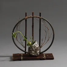 INMYLIFE ручной работы бамбуковая Настольная Ваза растение бонсай цветок Свадебная декоративная ваза, домашний декор кунгфу украшение из чайных листьев