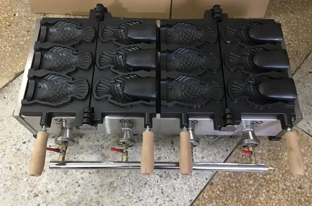 110v 220v Электрический 6 шт мороженое тайяки машина рыба вафельница